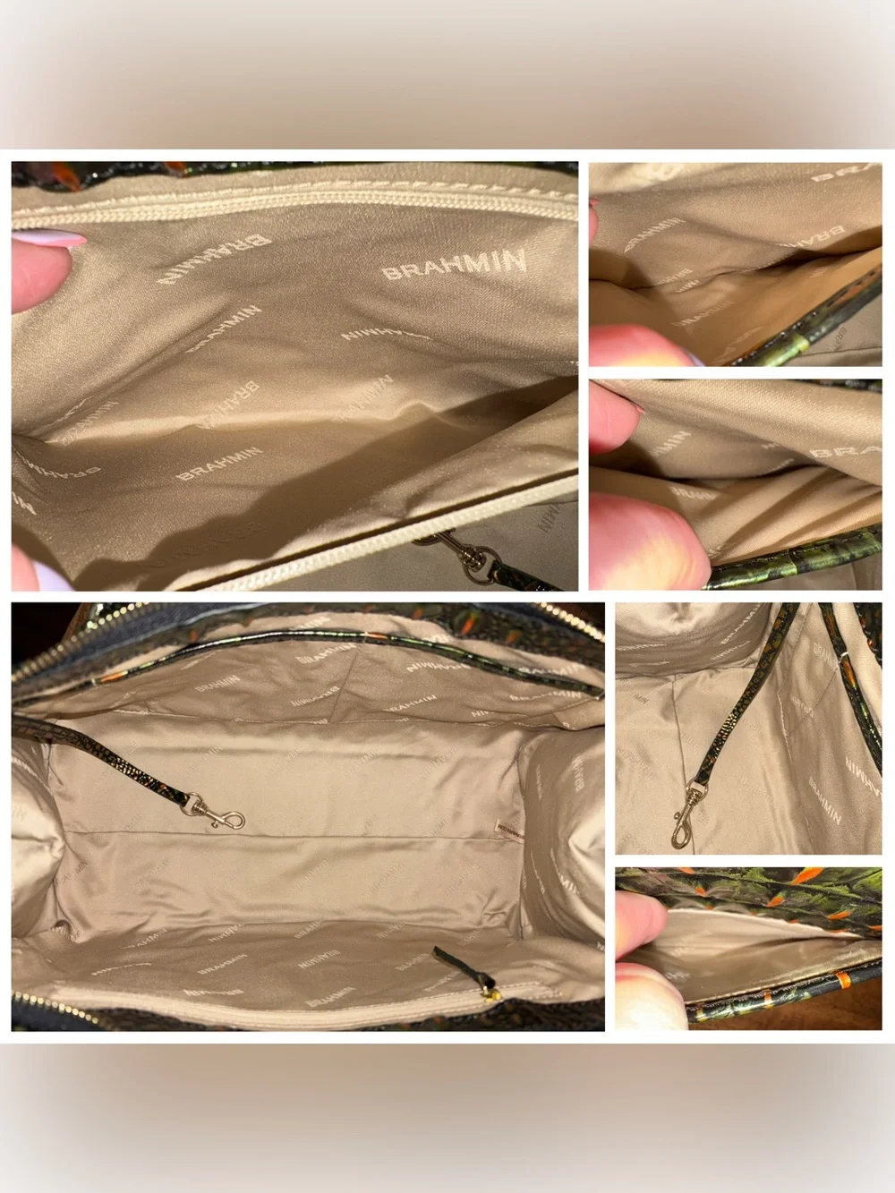 Brahmin NWT Sophia & Veronica - Samba Melbourne - Deep Green & Copper
